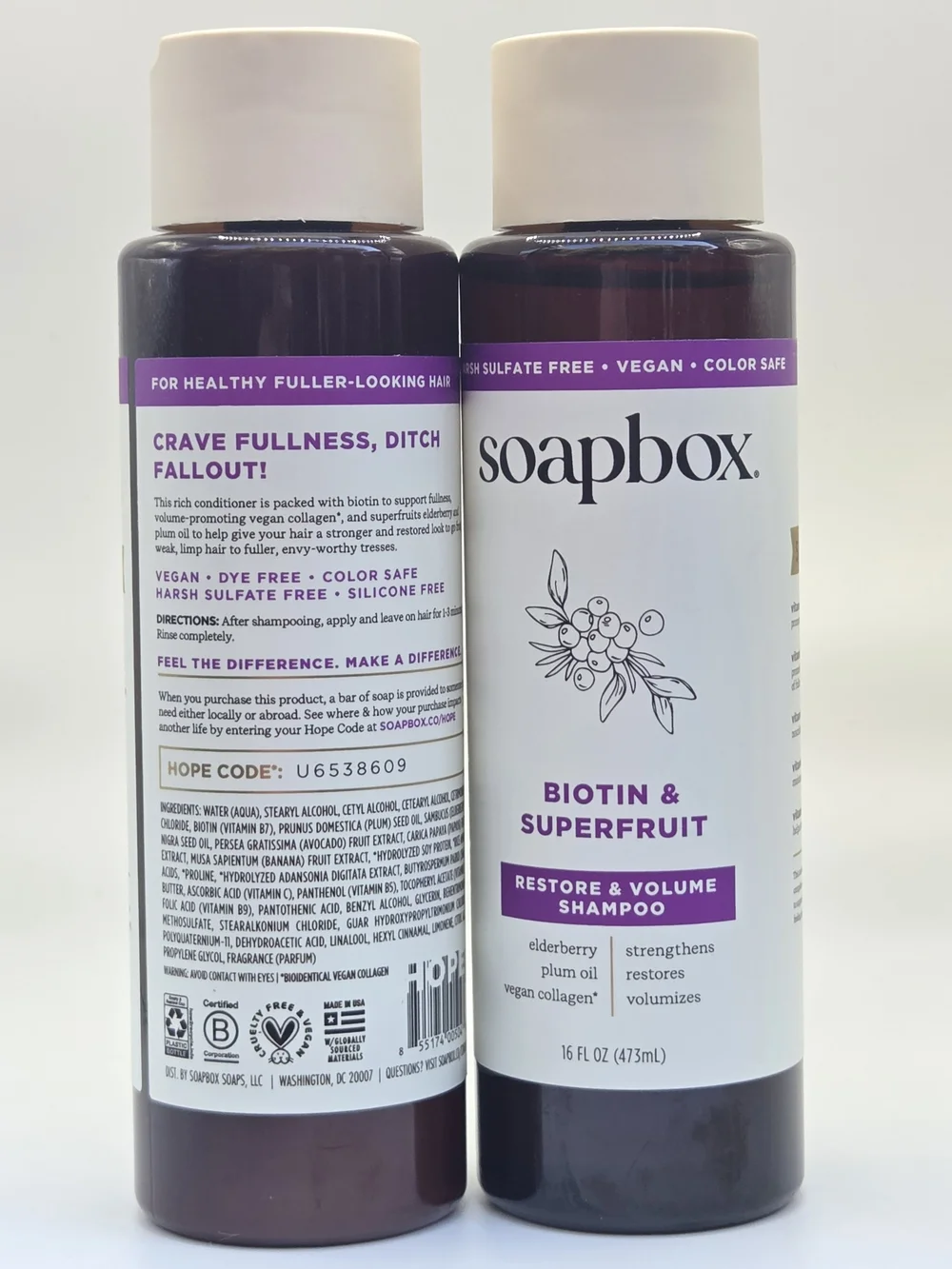 $11 Add On Soapbox Biotin & Superfruit Restore & Volume Conditioner 16 oz